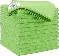 Vista 19 de HOMEXCEL Paquete de 12 paños de limpieza de microfibra, prémium, toallas de 16 x 16 pulgadas, paño de lavado ultraabsorbente, trapos sin pelusas ni