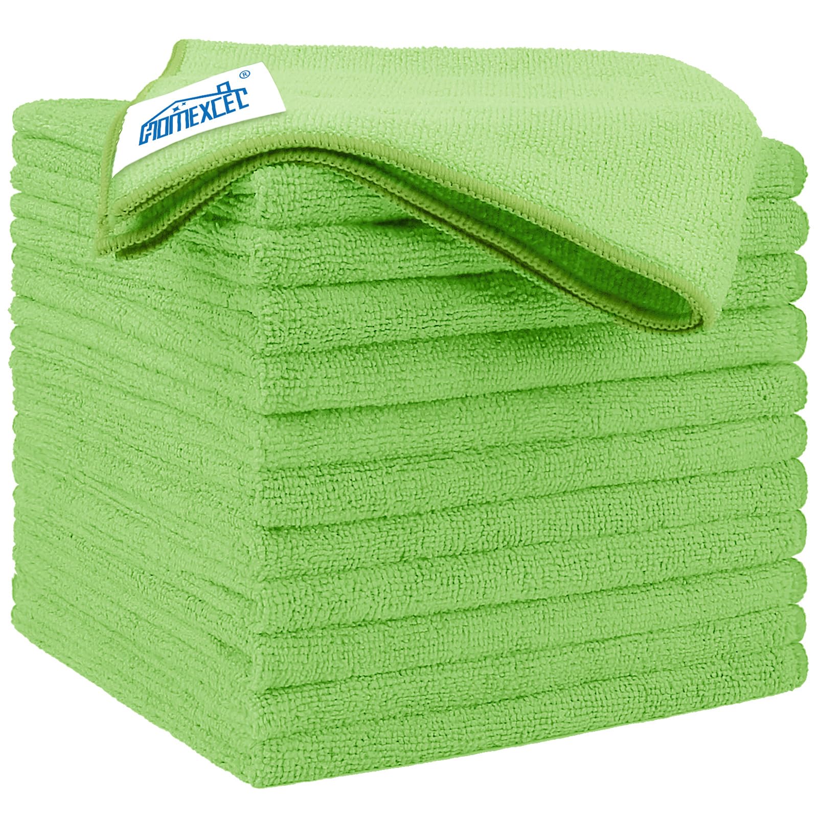 HOMEXCEL Green Microfiber Cleaning Cloth 12 Pack, 12.5 x 12.5 inch Microfiber Towels for Cars, Ultra Absorbent Car Washing Cloth, Lint Free Streak Free Cleaning Rags for Car, Kitchen, and Window Green 12.5 x 12.5 Inch 12