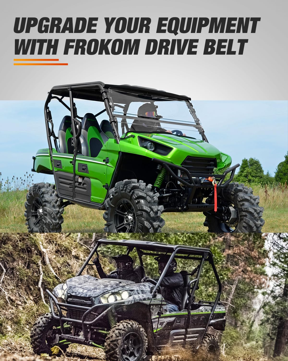 Frokom Drive Belt Fit for Kawasaki Brute Force 650 750 2005-2020, Prairie 360 650 700 2003-2012, Teryx 750 2008-2013, Replaces 59011-0019, 59011-0003