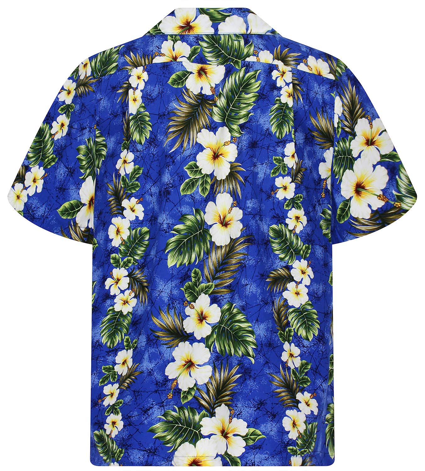 KY‘s | Original Camicia Hawaiana | Signori | S - 4XL | Maniche Corte | Tasca Frontale | Hawaii Stampa | Fiori | Blu