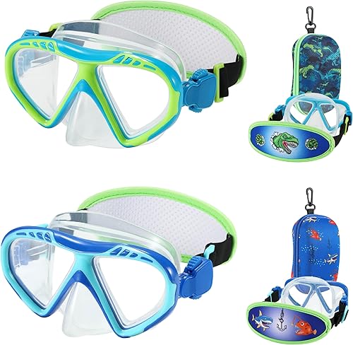 Miniatura 16 de Gafas de natación para niños, cubierta de nariz, gafas para niños sin tirones de pelo,Máscara de natación para niños antiniebla 1 unidad: tiburón