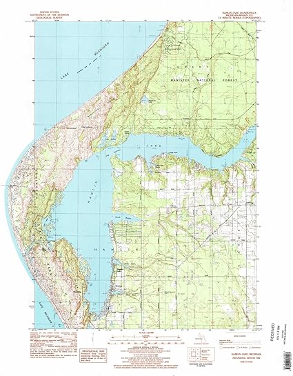 Hamlin Lake Fishing Map Yellowmaps Hamlin Lake Mi Topo Map, 1:25000 Scale, 7.5 X 7.5 Minute,  Historical, 1982, Updated 1983, 26.8 X 21.6 In - Polypropylene : Home &  Kitchen