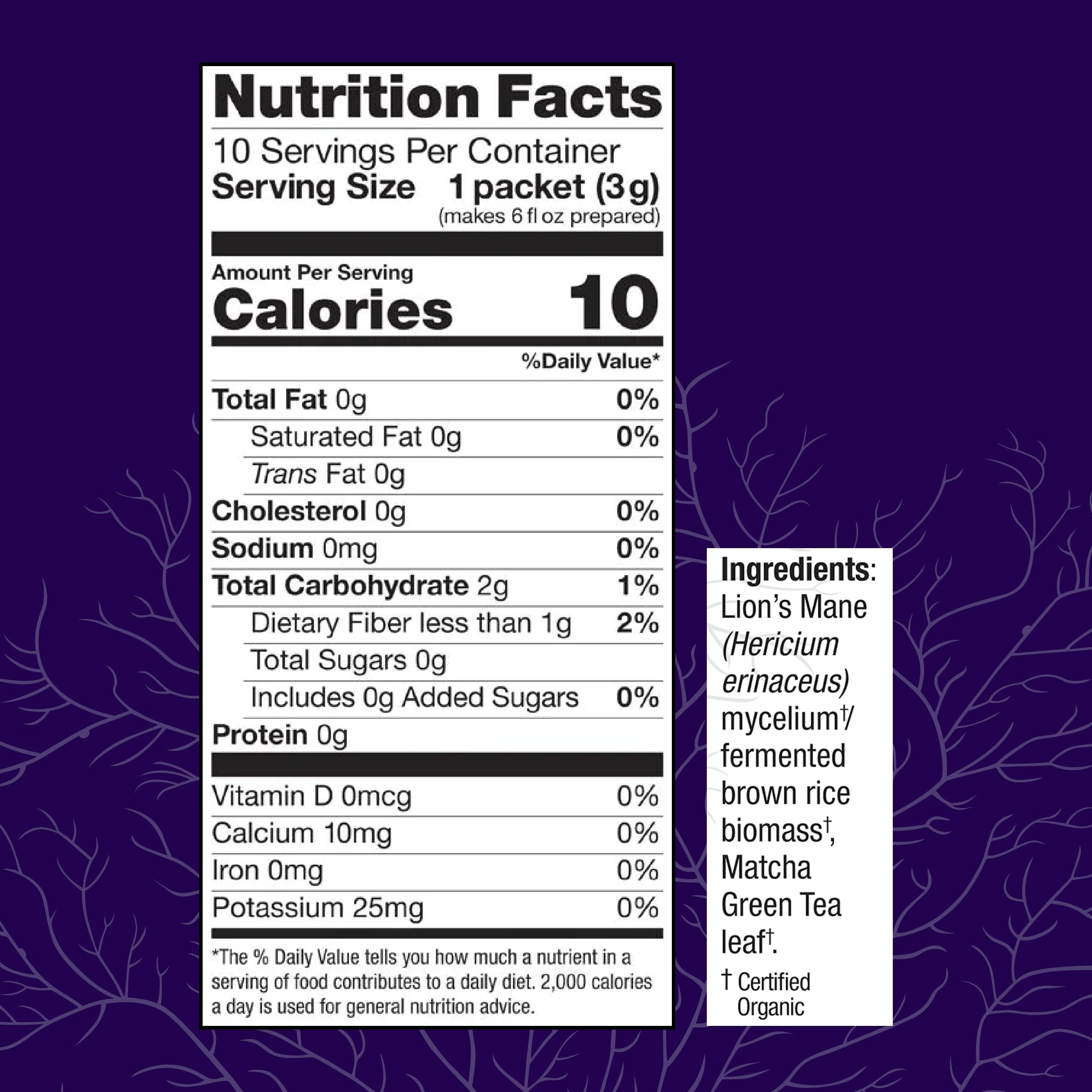 Host Defense MycoBrew Matcha - Matcha Drink Mix - Matcha Green Tea Powder that Includes Lions Mushroom - — view 2