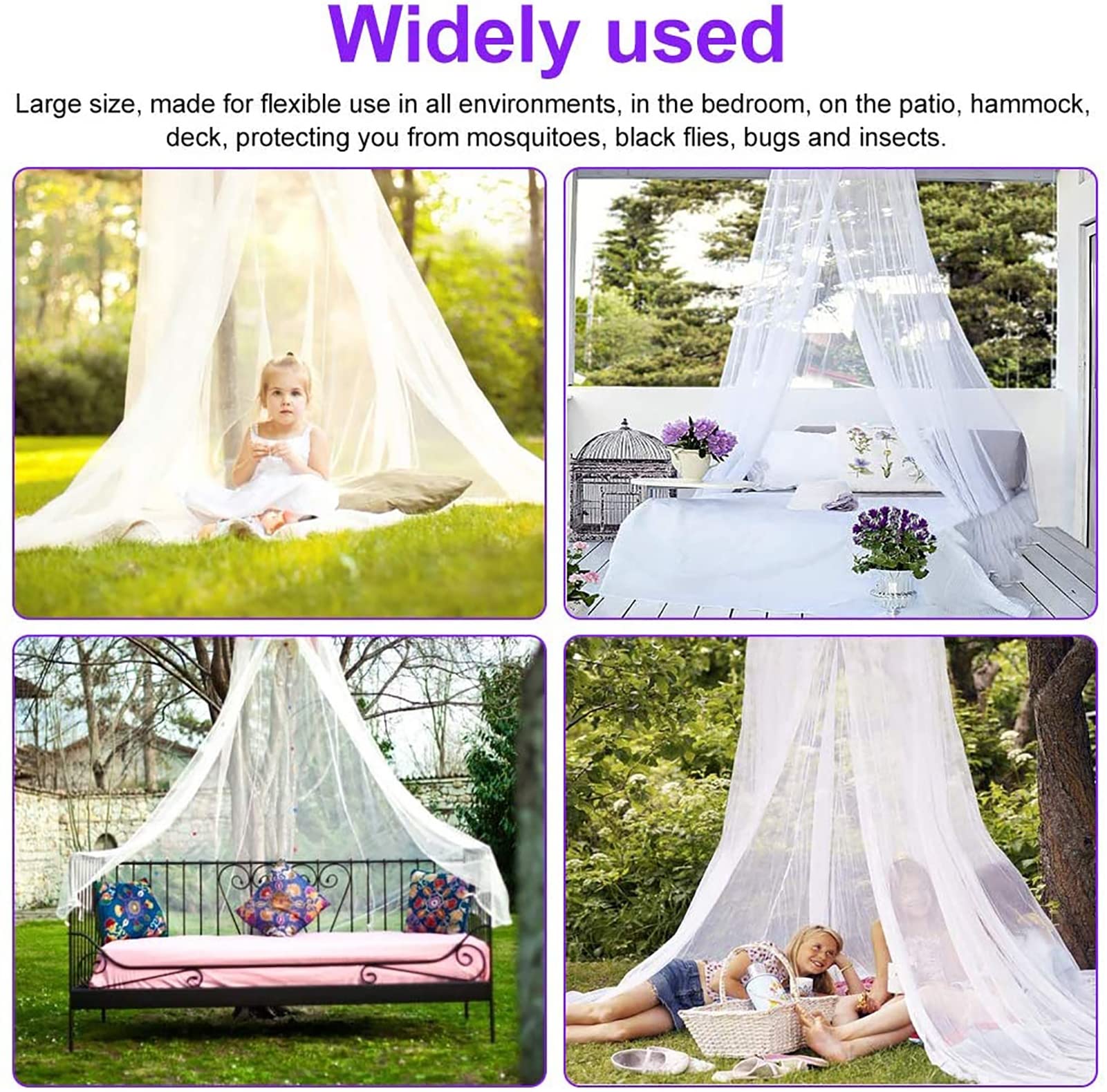 Princess Dome Moskitonetz Betthimmel, 360 ° effektiver Schutznetz Betthimmel feinste Löcher für Mädchen Kinderzimmer Bett Universalgröße,Blue01,1.2m