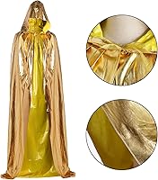 Vista 5 de Capa con capucha de mago de Halloween con capucha, bata de longitud completa para mujeres y hombres, disfraz de juego de rol, disfraz