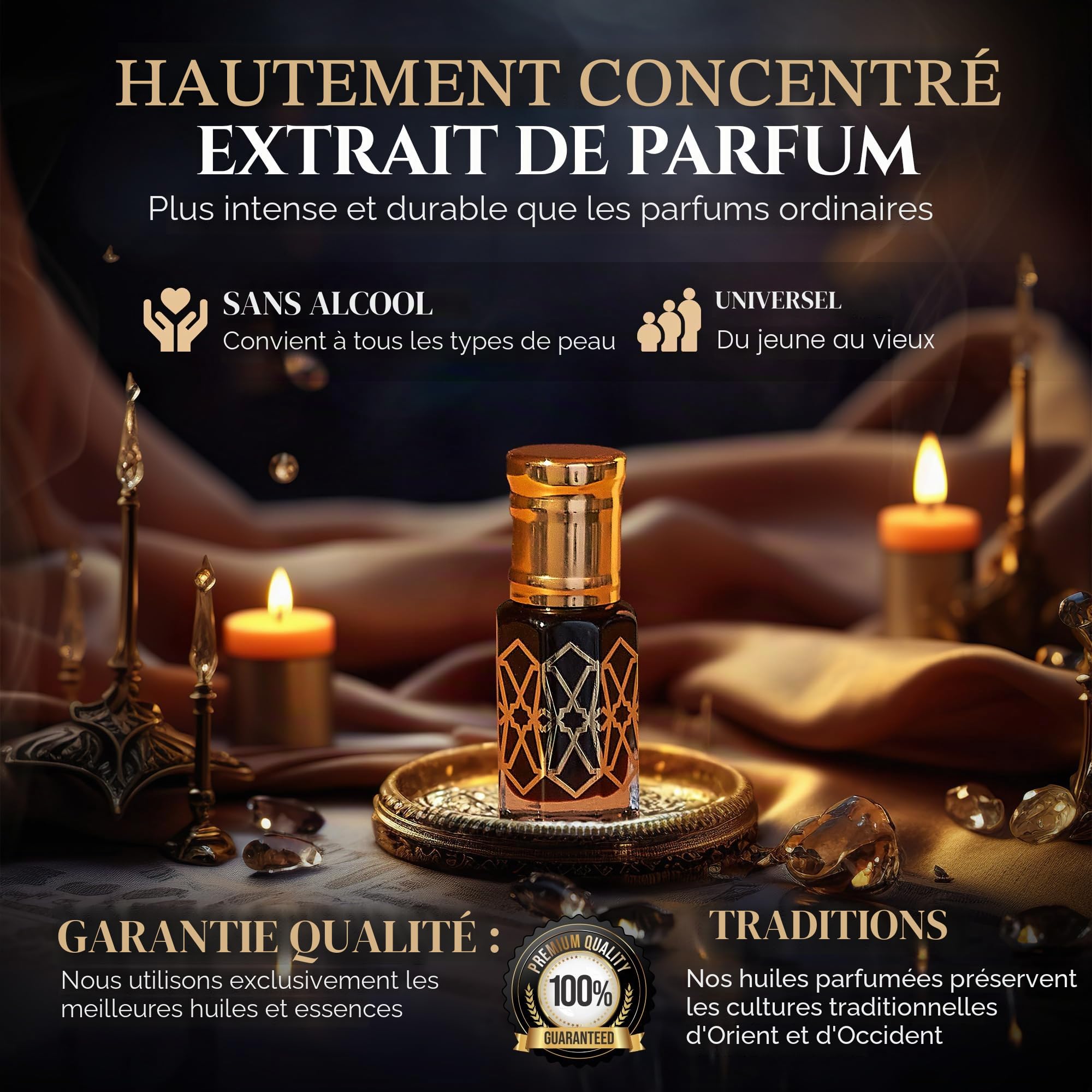El-Musc Huile de parfum musc noir 6 ml - Parfum Black Musk Misk pour homme et femme