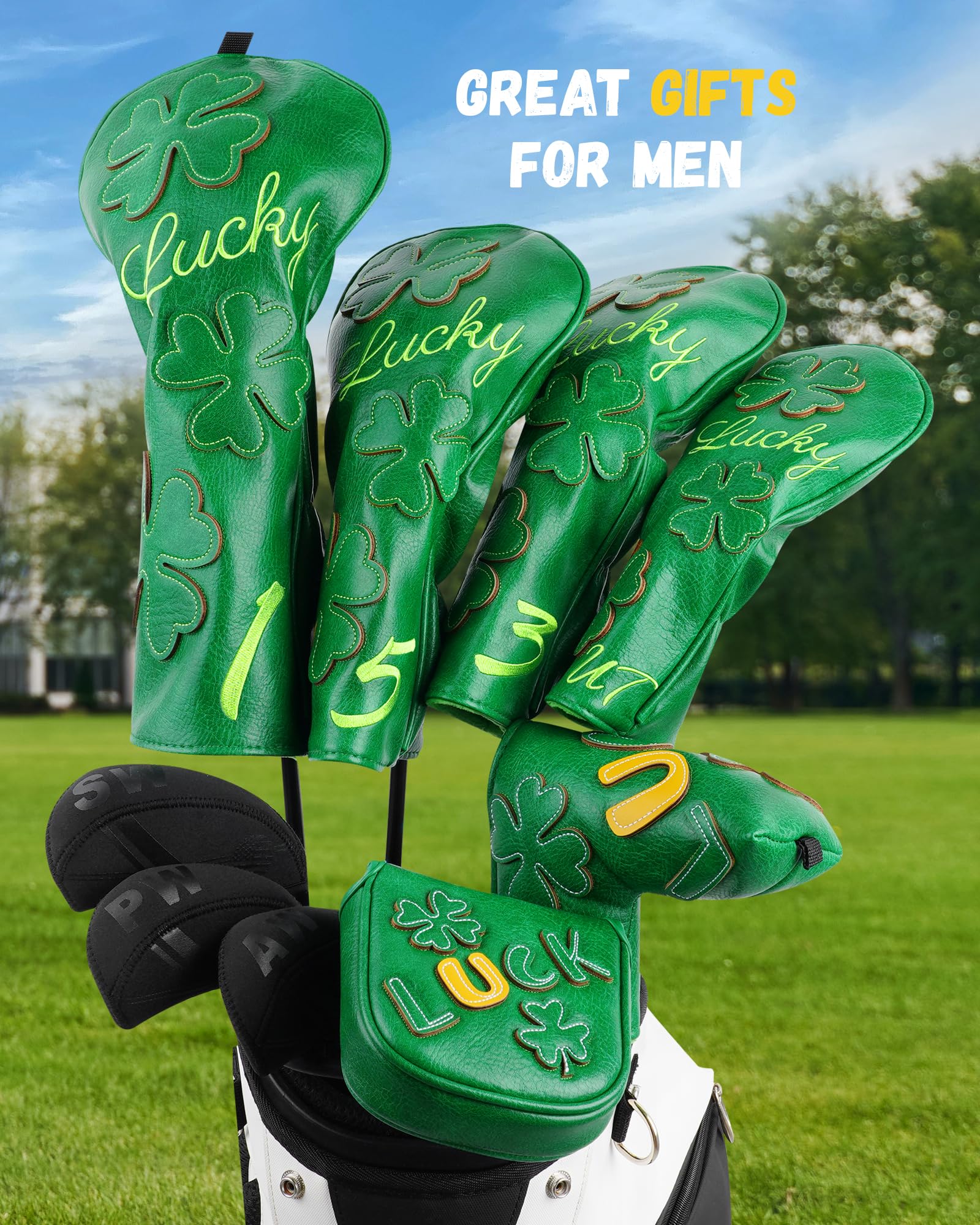 Golf Headcovers Golf Club Head Covers Four Leaf Clover Good Luck