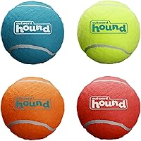 Outward Hound Squeaker Ballz Medium Squeaky Tennis Balls for Dogs Under 50 lbs - 2.5" Durable Fetch Toy 4-Pack