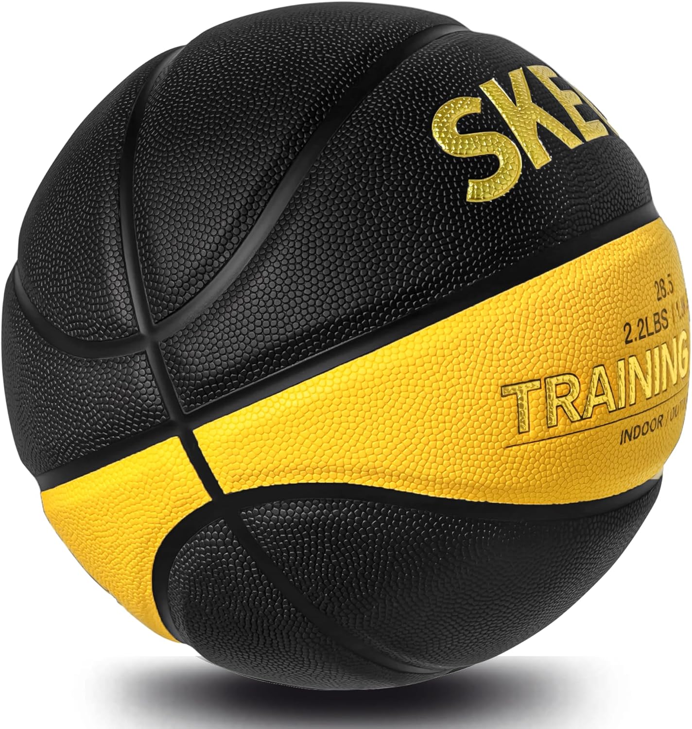 SKEO 2.2LBS Weighted Basketball, 28.5" Trainer Heavy Basketballs Made of Composite, Indoor Outdoor Training Ball for Improving Ball Handling Dribbling and Rebounding Skills (Deflated, Size 6)