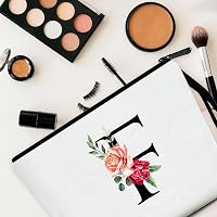 Vavabox Personalisierte Make-up-Tasche Mit Initiale – Geburtstagsgeschenk Für Frauen, Mutter Oder Beste Freundin, Schwarz, Größe E