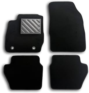 Tapis Ford Fiesta VI MK6 2008-2011, Bouton Ovale, antidérapant, Talonnette en Caoutchouc renforcé, Noir