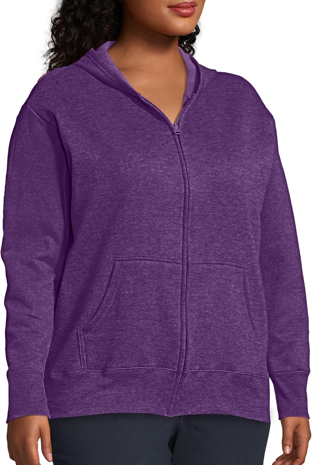 JUST MY SIZE womens Just My Size Zip-up Fleece Women's Hoodie, Ecosmart Hooded Sweatshirt, Plus Size - Image 6