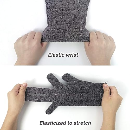 Miniatura 5 de MIG4U Guantes Exfoliantes para Ducha, Guantes de Baño para Lavado Corporal, Eliminación de Piel Muerta, Esponja Loofah de Limpieza Profunda para