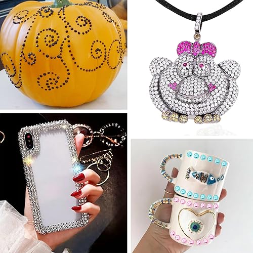 Miniatura 5 de 1250 calcomanías de diamantes de imitación autoadhesivas, gemas de arco iris para cara, cabello, uñas, brillantina, calcomanías de diamantes