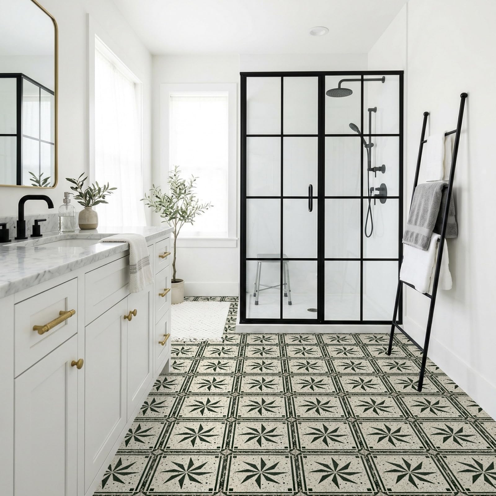 Naklejki na płytki czarne zielone geometryczne naklejki na płytki kuchenne wodoodporne naklejki winylowe samoprzylepne łazienka backsplash dekoracyjne pokrowce 30 x 30 cm/10 szt