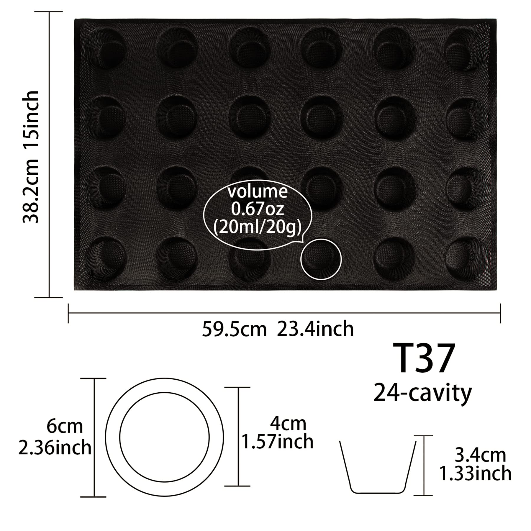 FUNSHOWCASE Muffinblech Muffin Formen Cupcake Silikon mit 24 Mulden 60x38.5x3.5cm