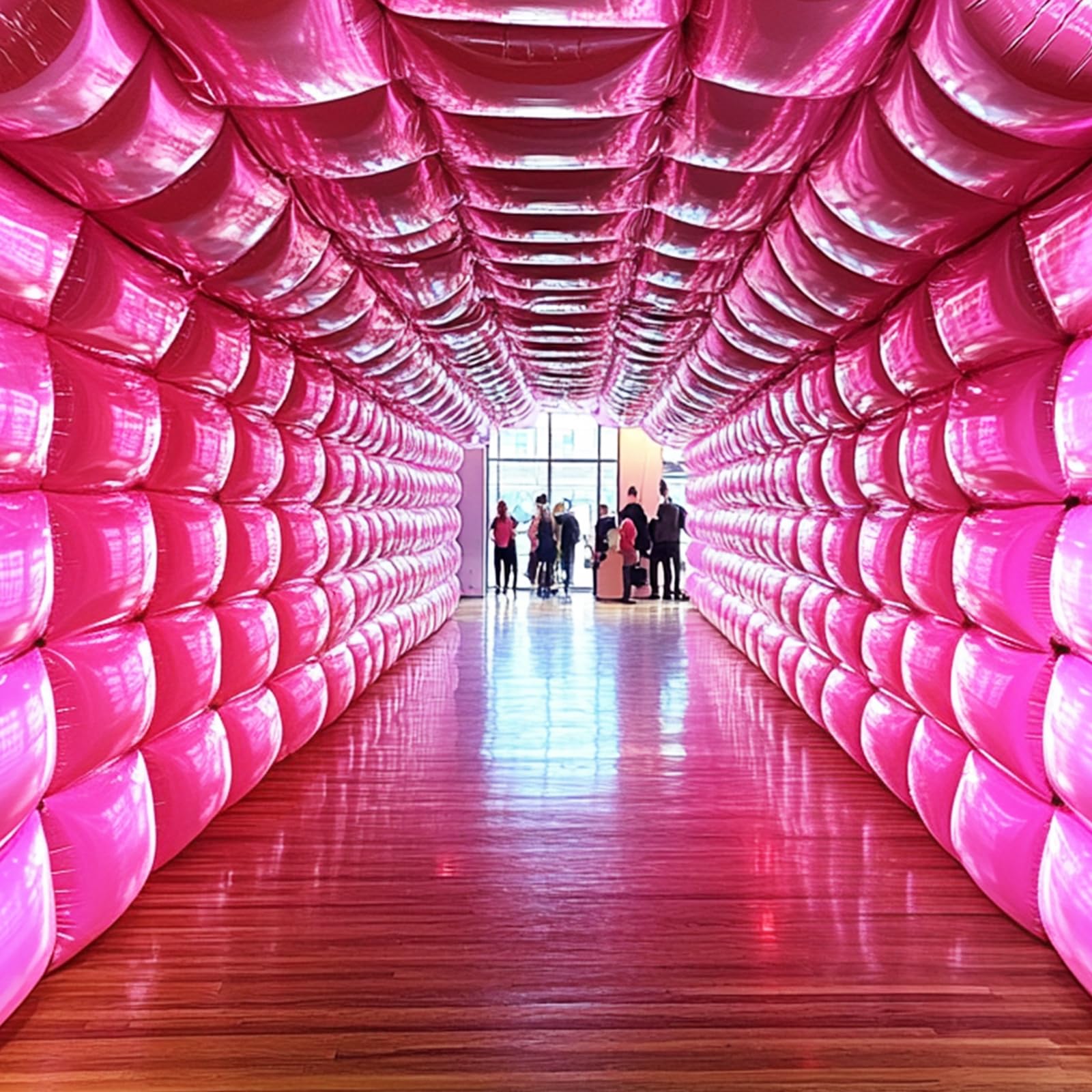 NISOCY 48 globos cuadrados de aluminio rosa magenta intenso, telón de fondo de pared de doble cara, kit de arco de globos rosa metálico para aniversario, despedida de soltera, cumpleaños, compromiso