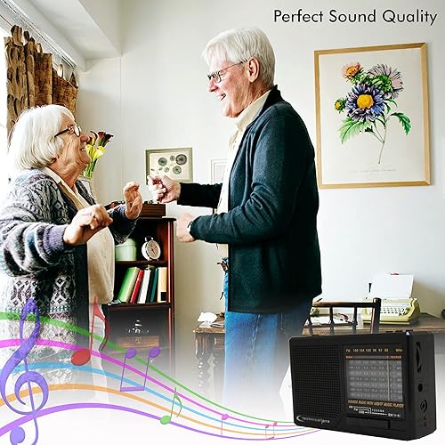 Miniatura 8 de Technical Pro Radio AMFMSW alimentada por energía solar y con batería con altavoz y linterna integrados, dispositivo de escucha recargable con