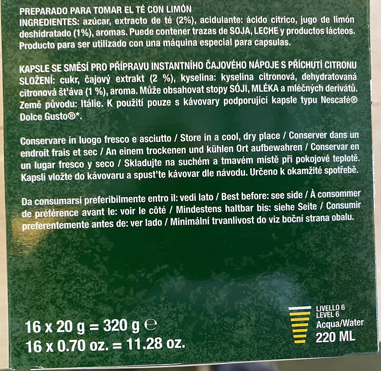 64 Capsulas de Te Helado Dolce Gusto - Degustación 4 Sabores: Te Verde, Frutas del Bosque, Limon, Melocoton