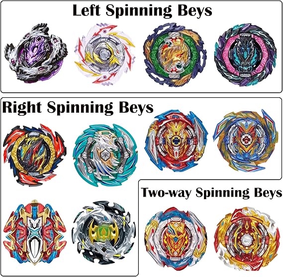 Bey Battling Burst Toy Set, 12pcs Spinning Burst Tops 2 Two-Ways Launchers with Grip, Combat Tops Battle Game with Portable Box Gift for Kids Children Boys 6-12
