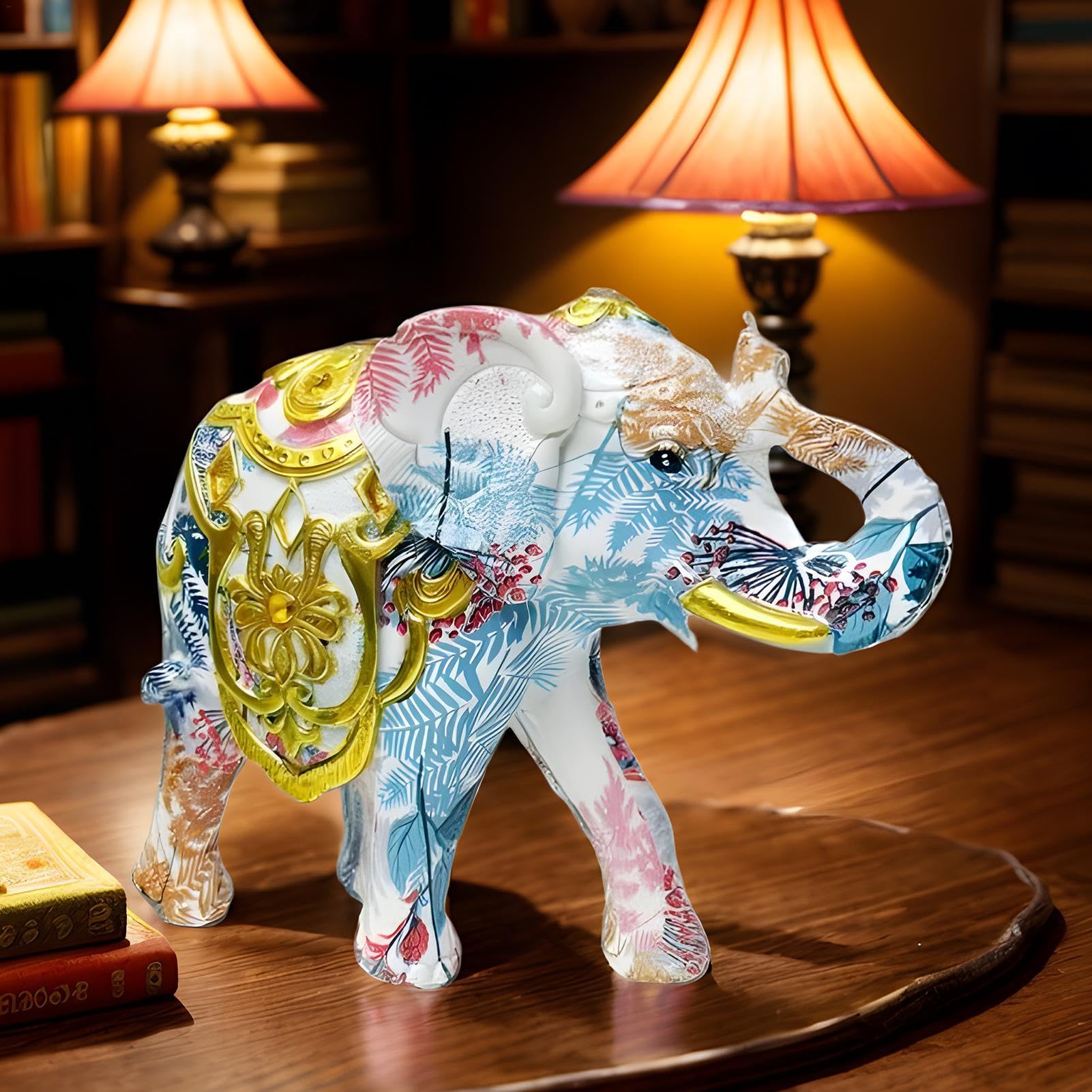Amazon.co.jp: 装飾的な象の像、カラフルなグラフィティアート象