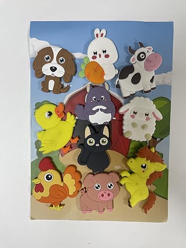 Miniatura 10 de Imanes de refrigerador para niños, lindos imanes de refrigerador de animales de granja para niños pequeños de 1 a 3 años, para nevera y bebé, regalo