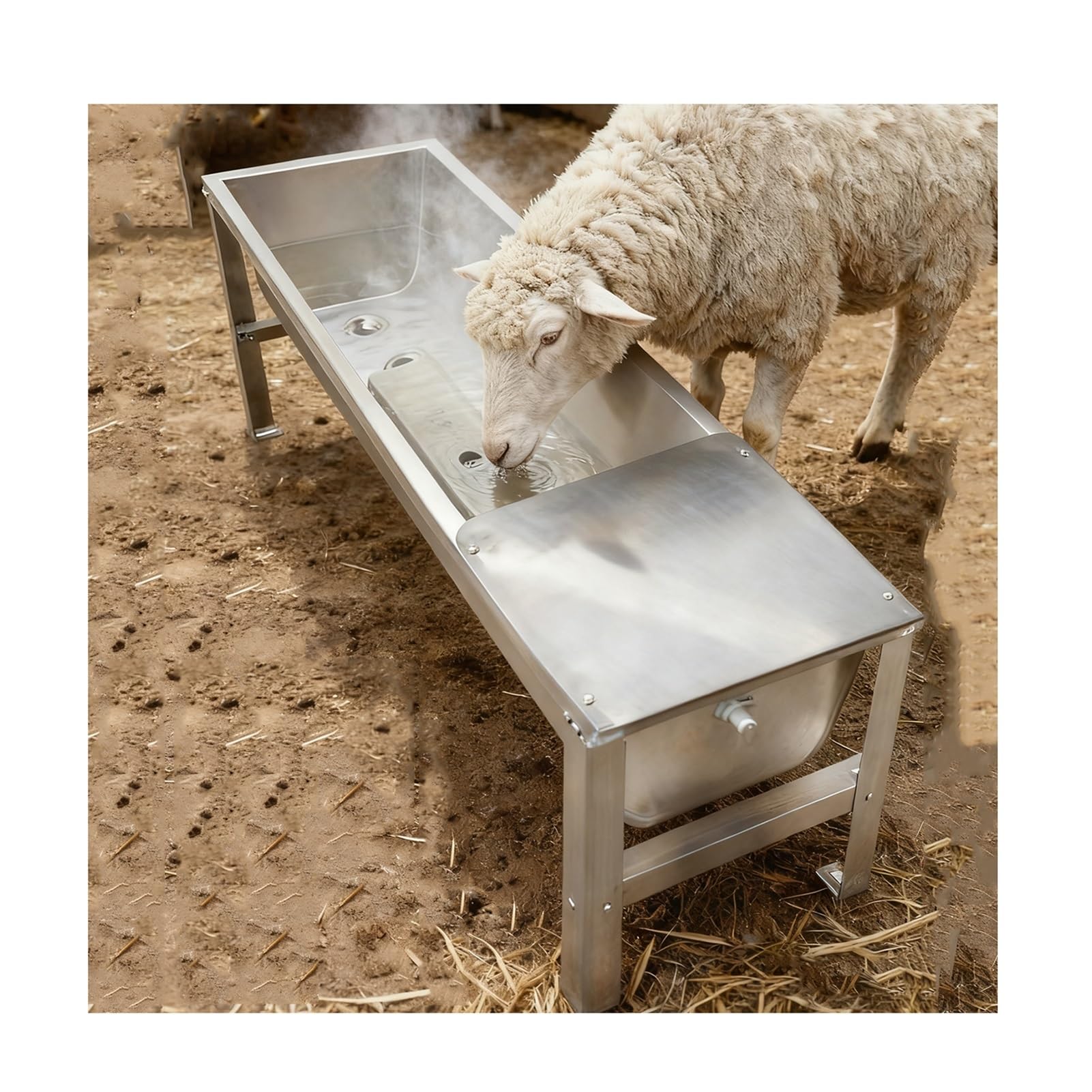Wassertrog für Nutztiere, große Kapazität, mit automatischer Heizung und Schwimmerventil-Kit für Schwein, Kälber, Schaf, Pferde