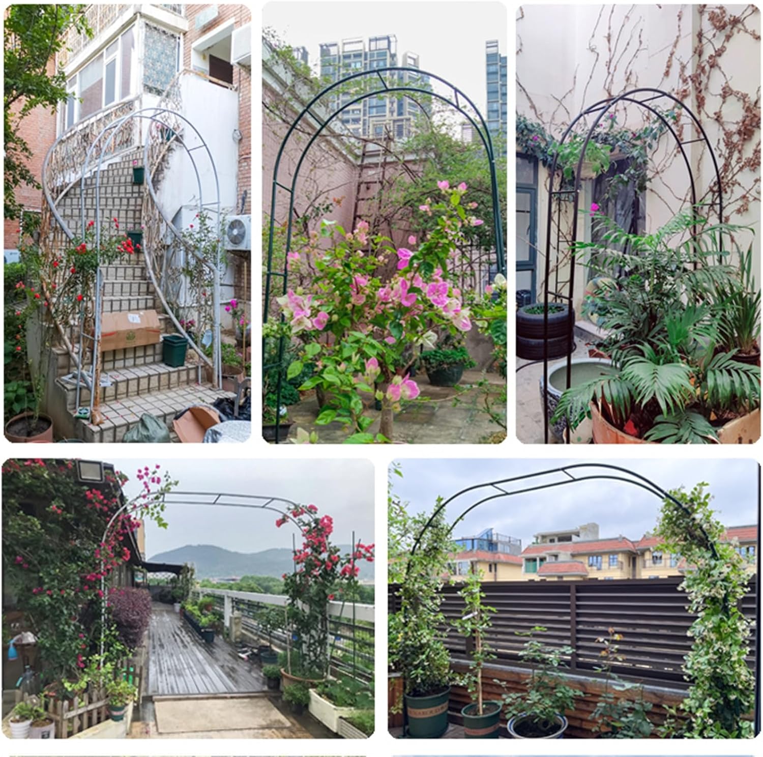 Garden Arbor, Iron Garden Arch, Lightweight Arch for Various Climbing Plants, Wedding Arch for Climbing Vines in Outdoor Garden, Lawn, Backyard, Patio(White,55x15.7x90in)