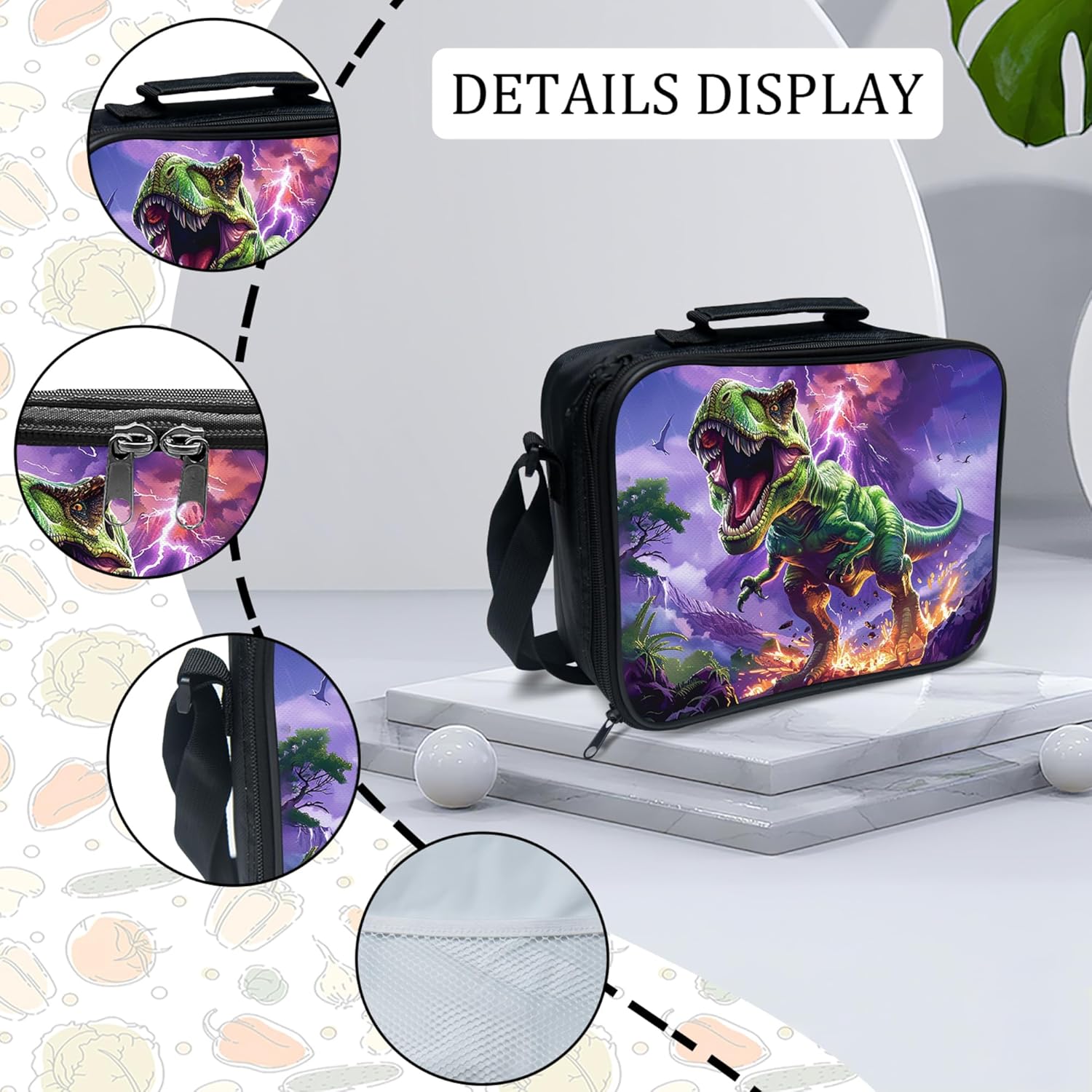 Tijuboni Kids Backpack for School Boys and Girls - 3pcs, Dinosaur School Backpack with Lunch Box and Pencil Case for Children Teens 16 Inch Large Capacity