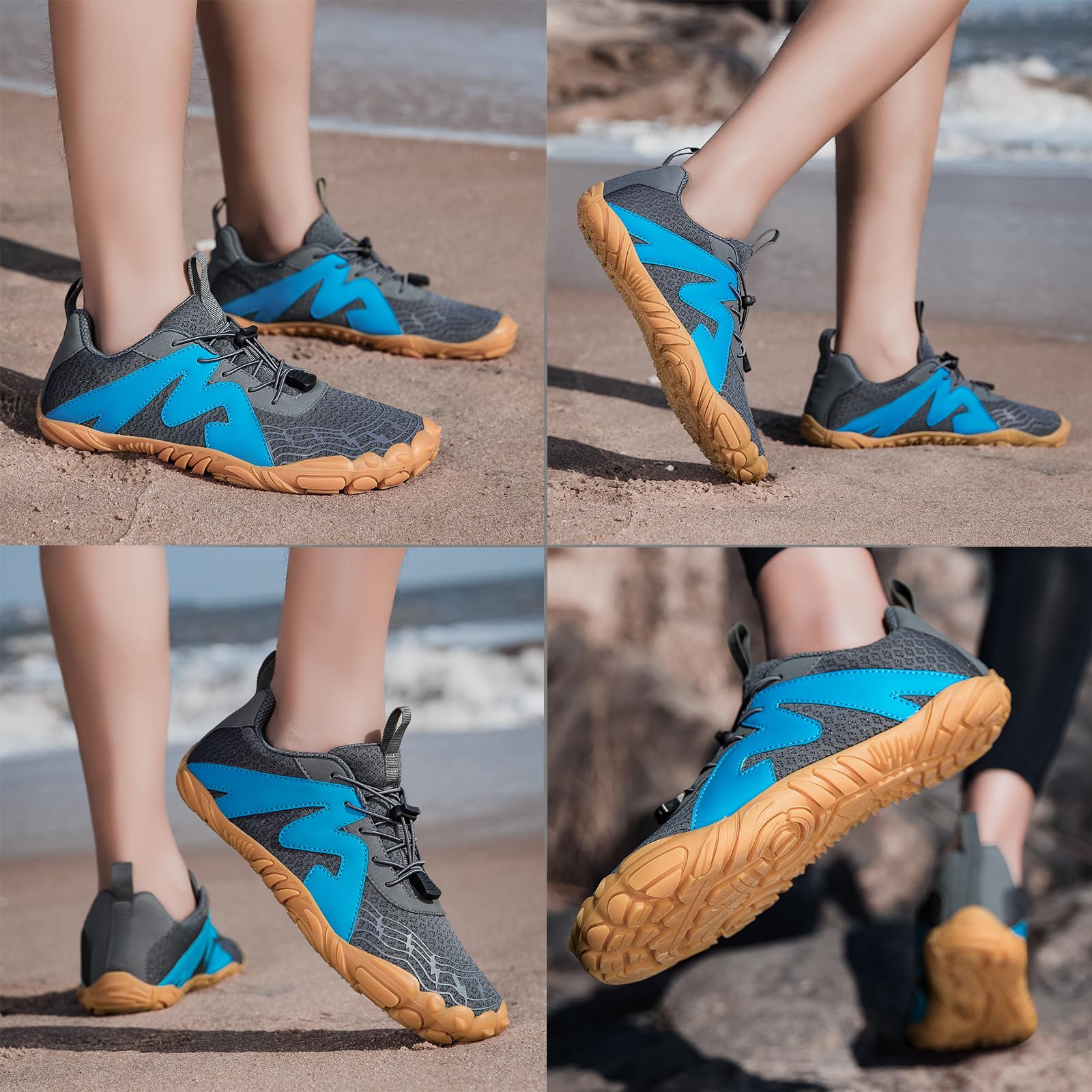 AONEGOLD Barfußschuhe Herren rutschfest Traillaufschuhe Damen Leicht Schnell Trocknend Wassersportschuhe Unisex Atmungsaktiv Fitnessschuhe Gr.36-47