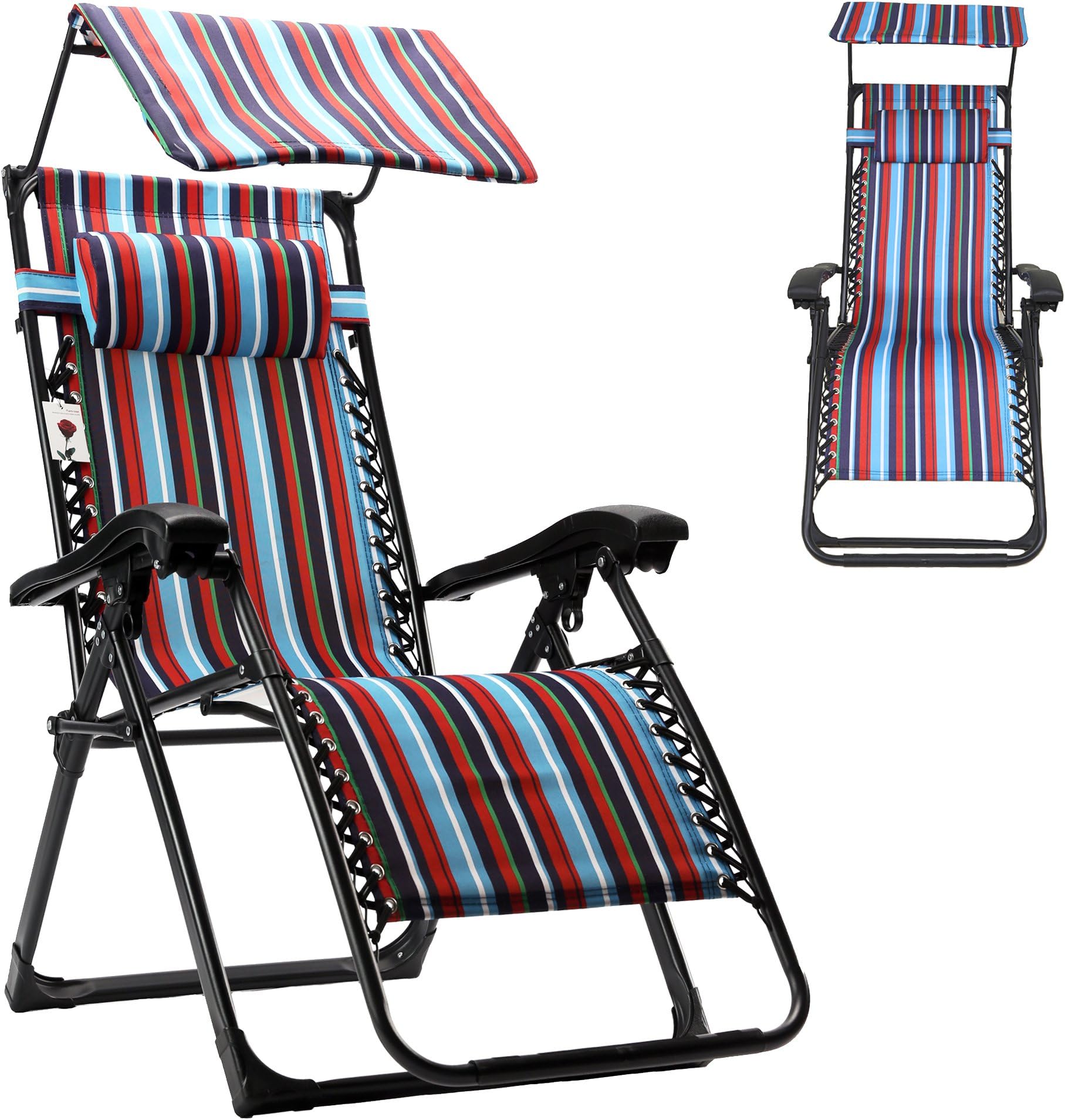FLAMROSE Zero Gravity Stylish Recliner Outdoor Patio Pool Beach Chair