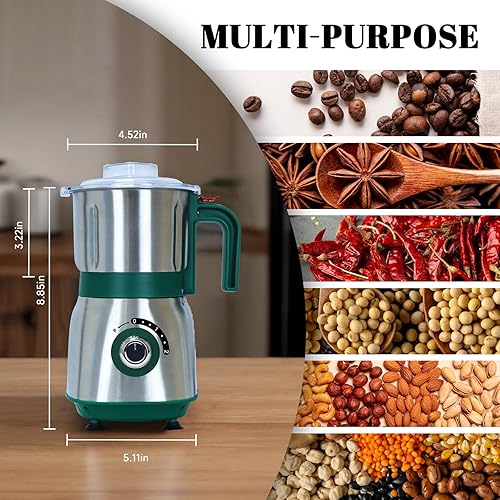Miniatura 3 de Molinillo de cocina versátil  Molinillo eléctrico de 500 W  Muele especias, nueces, granos, café  3 cuchillas de acero inoxidable  Uso en seco