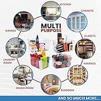 Vista 2 de Clear Plastic Storage Bins with Lids, Perfect for Kitchen Organization or Pantry Organization and Storage, Stackable Fridge Organizer Bins, Storage