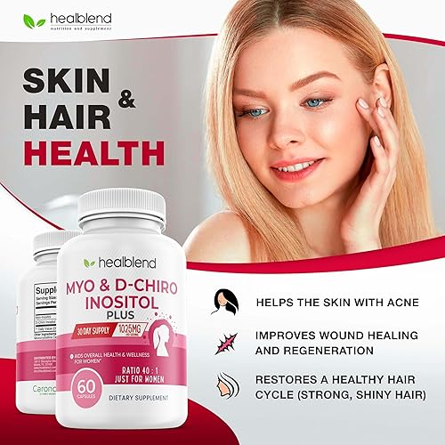 Miniatura 6 de Myo & D-Chiro Inositol Plus - Mezcla de suplementos, equilibrio hormonal, ovulación saludable y apoyo de bienestar general para mujeres, fertilidad