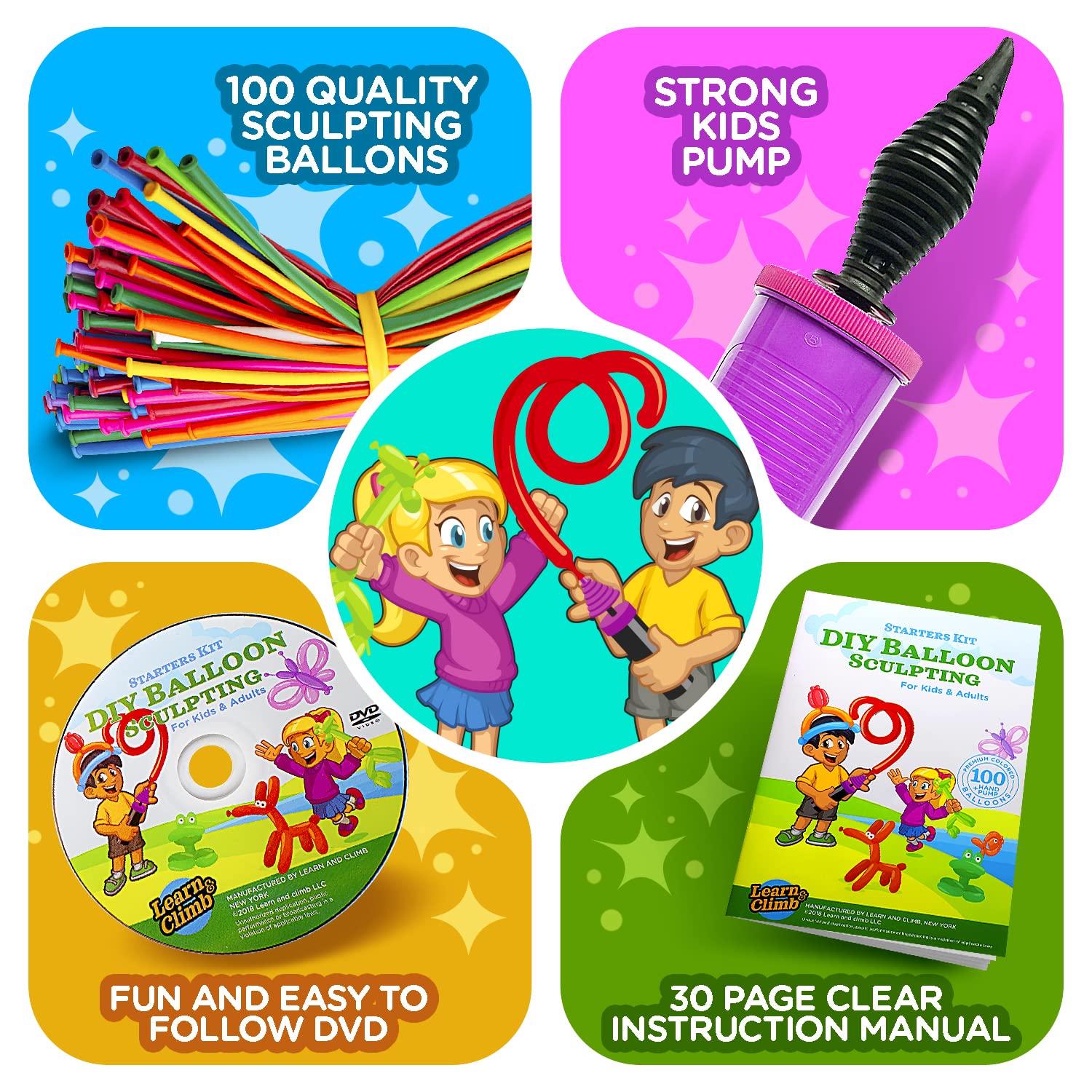 DIY Balloon Animal Kit for beginners. Twisting & Modeling balloon Kit 30 + Sculptures ,100