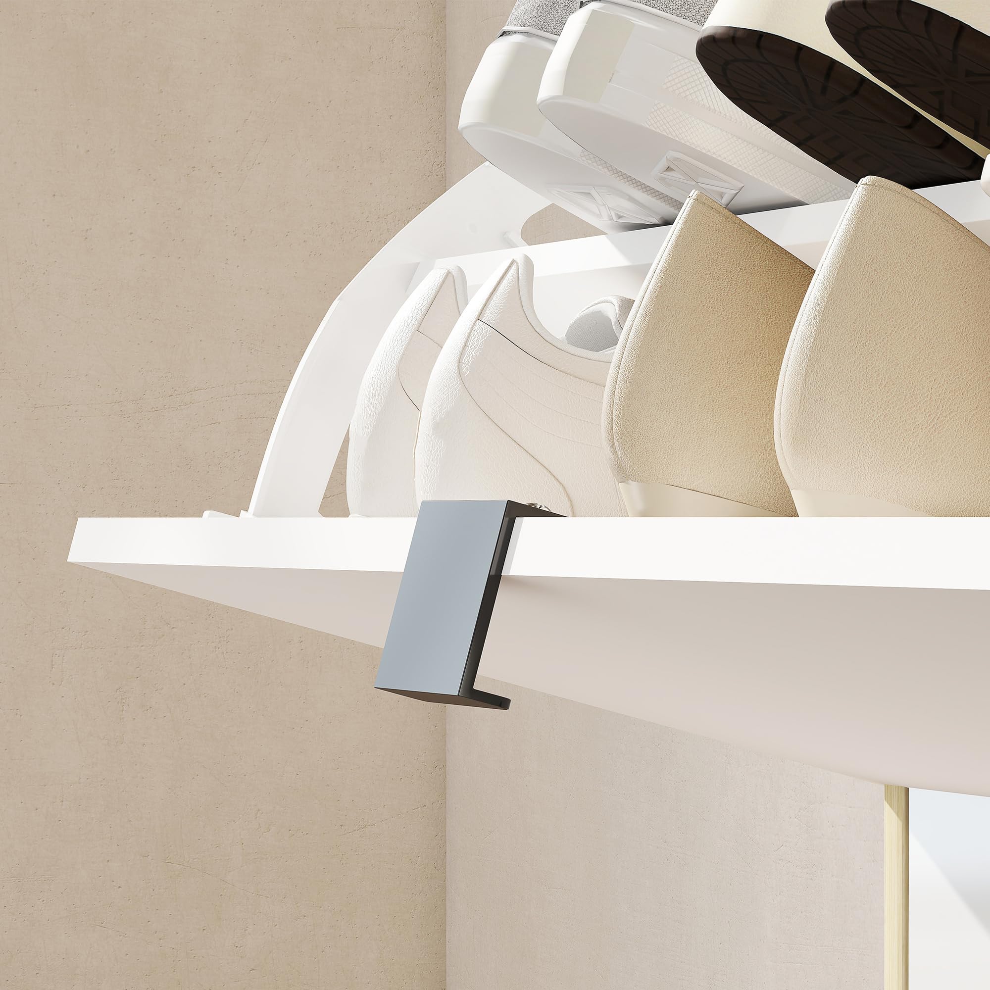 HOMCOM Scarpiera Salvaspazio Slim con 4 Ante a Ribalta, Scarpiera Ingresso con Ripiani Regolabili su 2 Livelli e Base Rialzata, Porta Scarpe per 20 Paia con Maniglia, 105x24x92.5 cm, Bianco Lucido