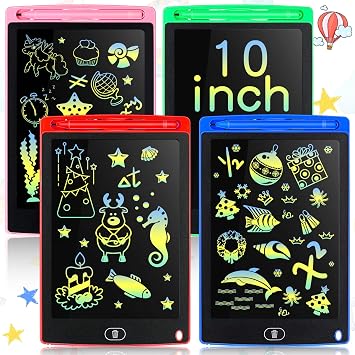 4 Pcs 10 Inch LCD Writing Tablet Doodle Board Electronic Toy, Black Frame