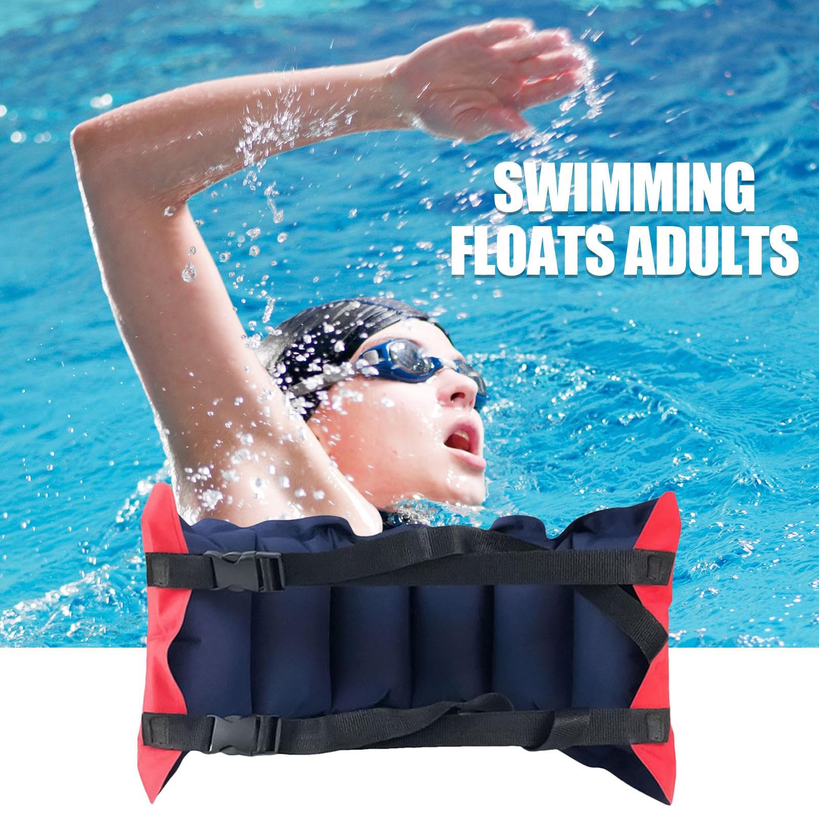 Schwimmgürtel für Erwachsene Frauen, Flotationsgürtel für Erwachsene, Aufblasbar flexibler Schwimmring mit Schnalle, Faltbares Schwimmergerät für das Unterrichten von Schulungen für offenes Wasserprax