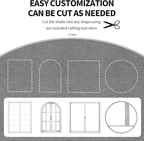 Miniatura 6 de Cortinas opacas 100% mejoradas para dormitorio, sin varilla, con velcro portátil, para viajes, cubierta de ventana negra, sin taladro, cortables