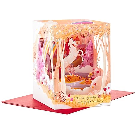 Hallmark Paper Wonder Displayable Pop Up Birthday Card (Unicorn)