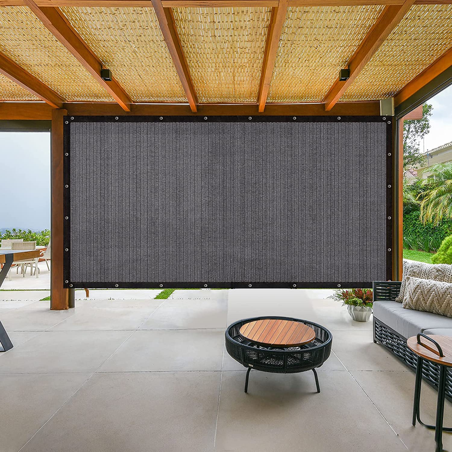 FAIR WIND Shade Cloth 90% Sun Shade Fabric Privacy Screen Shade Cover Patio Canopy with Grommets Shade Net for Garden Outdoor Pergola 10 x 12 FT - Grey