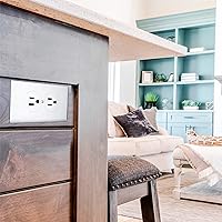 Vista 6 de Taymac 5070W Masque 2000 - Placa de pared estilo decorador de 1 banda, marco de pared pintable para interruptor de palanca, blanco (paquete de 1)