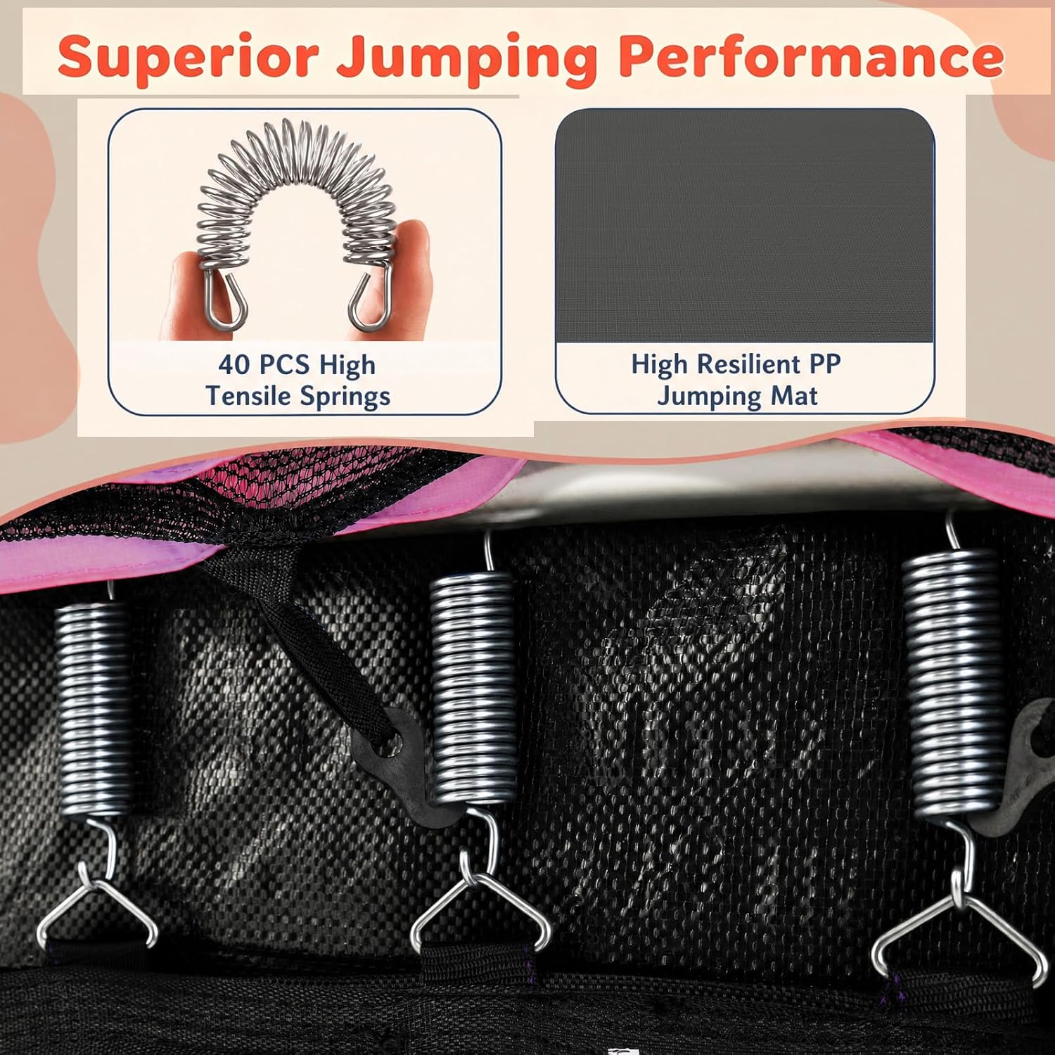  Trampoline for Kids, 6FT Toddler Trampoline with Swing & Enclosure Safety Net, ASTM Approved Rectangle Recreational Trampoline for Indoor/Outdoor, Birthday for Baby Boys & Girls thumbnail