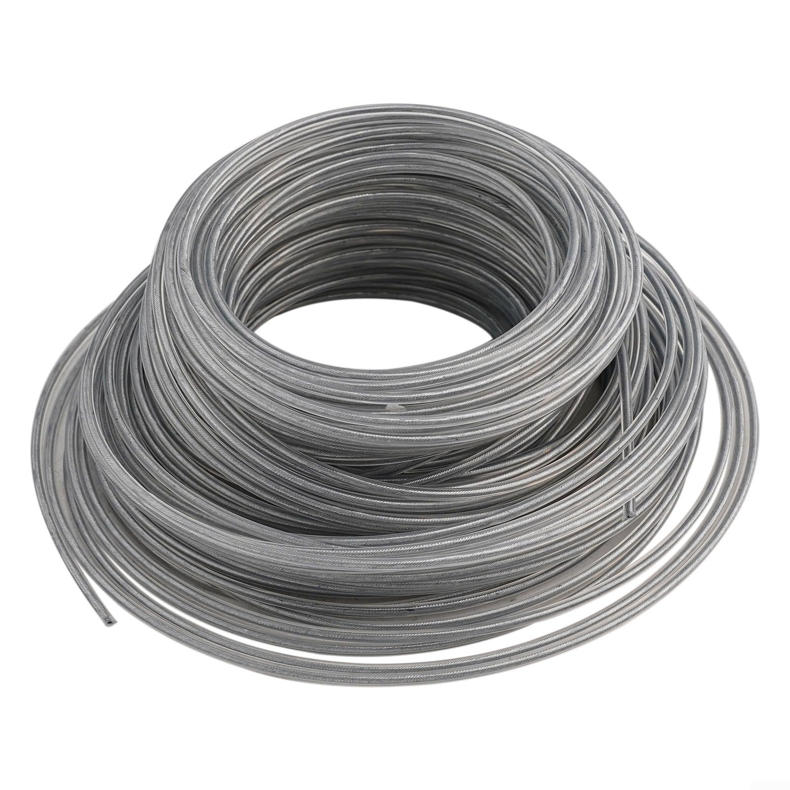 Yhenlovtt Strimmer Wire Rope 3mm Steel Cable 35m Grey for Petrol Electric String Trimmers