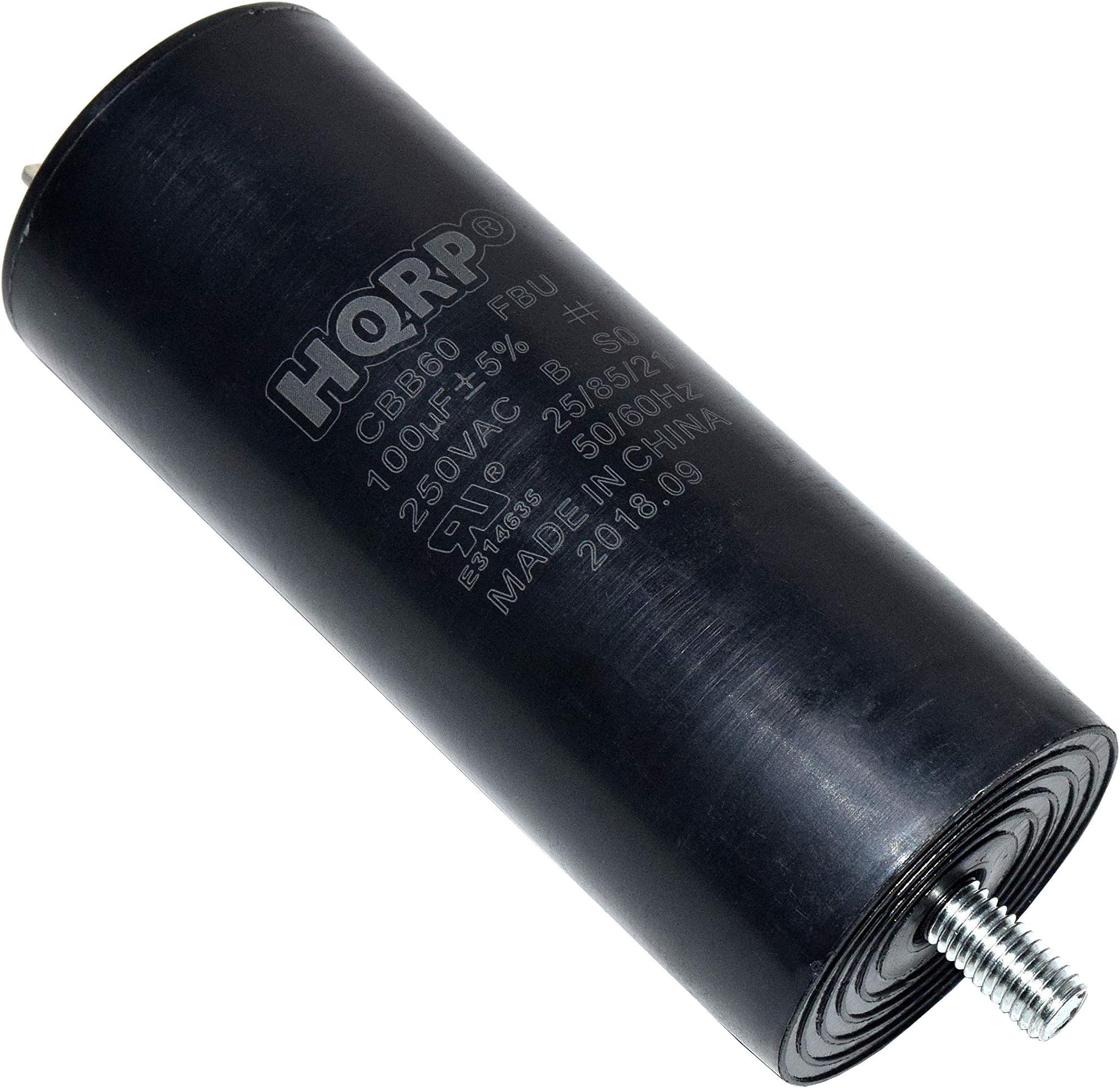 HQRP 100uf 250VAC CBB60 Run Capacitor Compatible with Campbell Hausfeld HU000800AV Air Compressor UL Listed