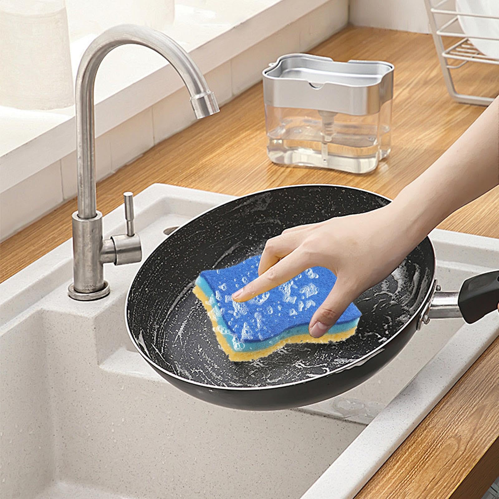 Spugna Lavapiatti Cucina E Stoviglie Tamponi Abrasivi A Doppia Faccia Per | Cucina Spugne E Tamponi Abrasivi Per La Casa, Bar, Hotel, Ristoranti, Centri Commerciali