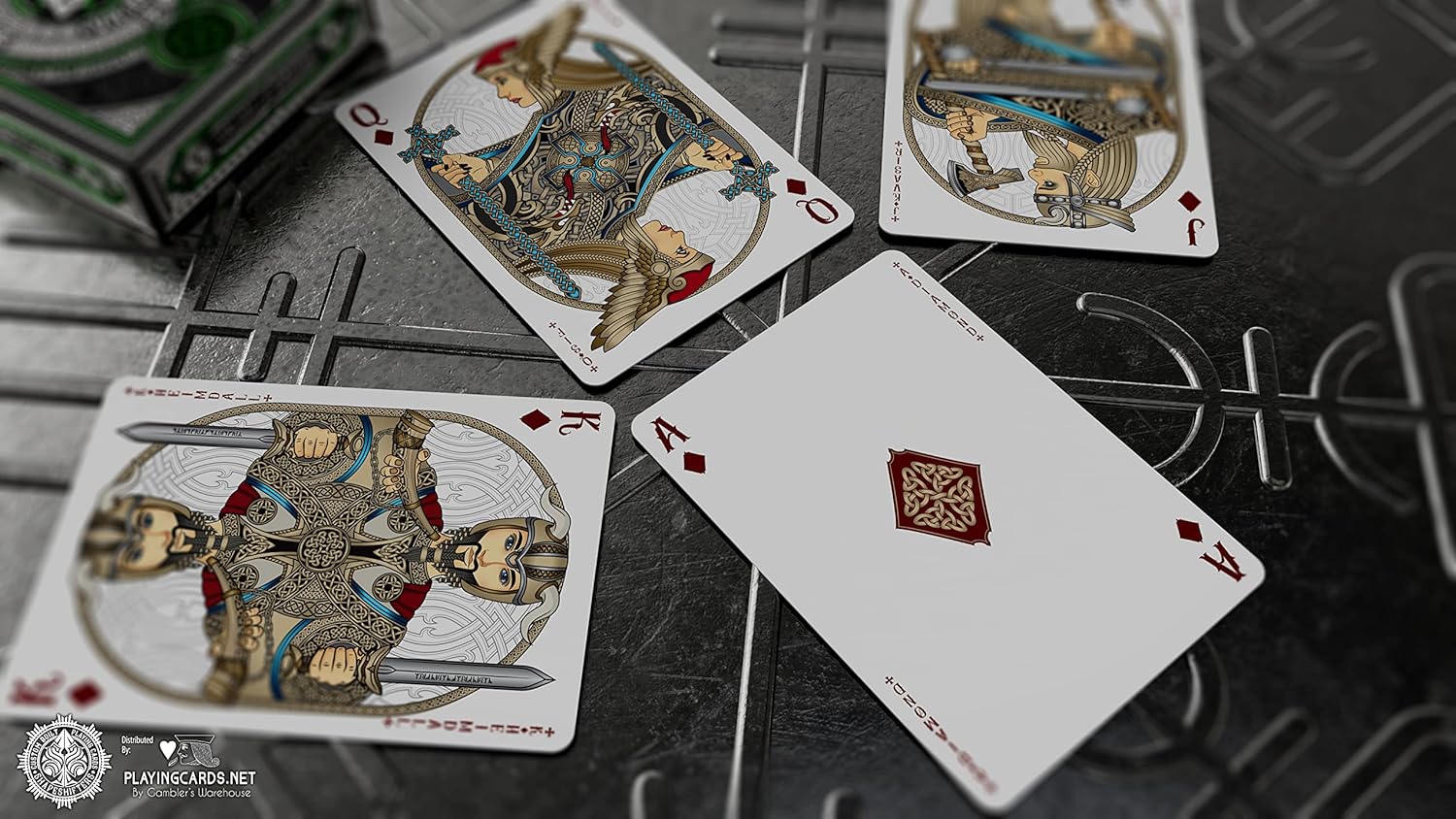 Valhalla Vikings Emerald Playing Cards Special Deck Poker Size by Gamblers Warehouse