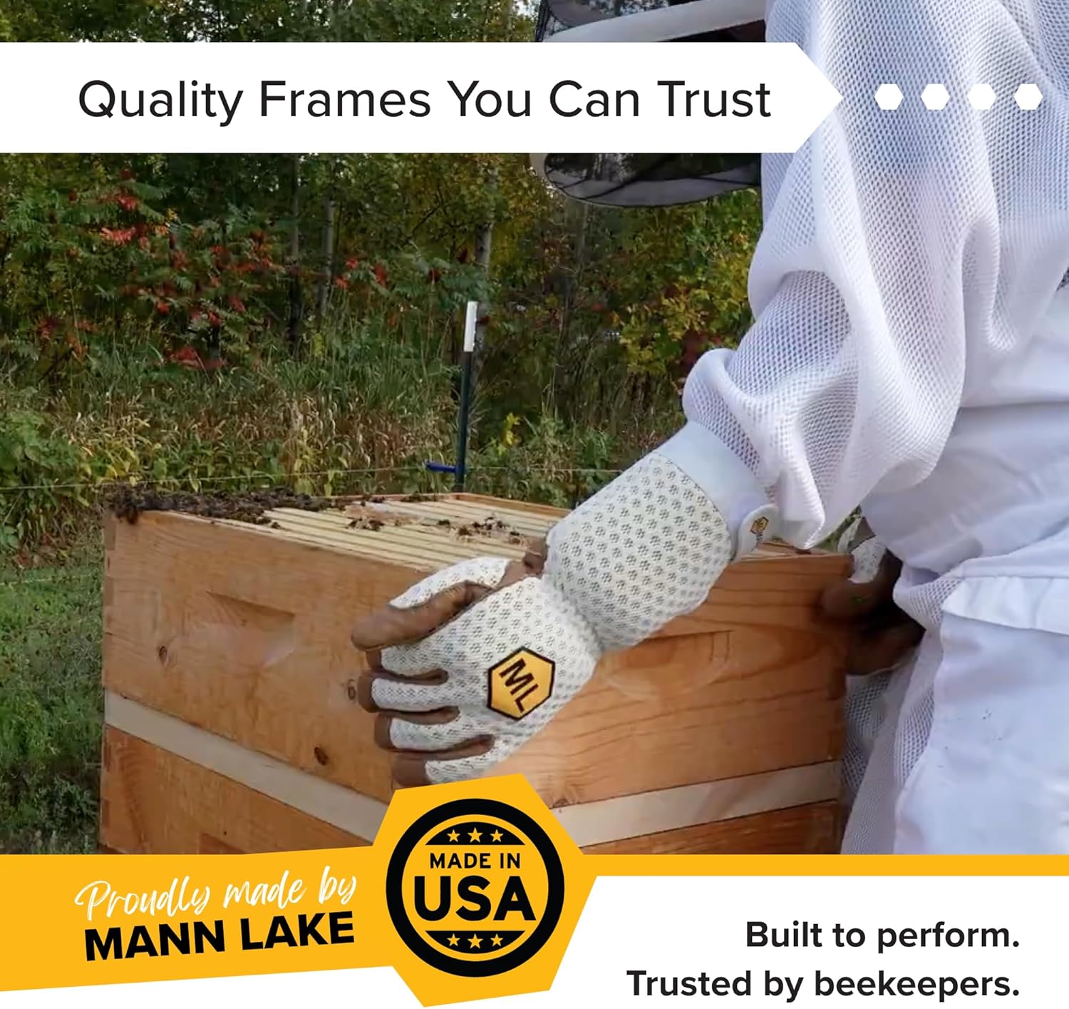 Mann Lake 6 1/4" Deep Unassembled Beekeeping Frames, Groove Top and Bottom, No Holes in Endbars, Designed for High Precision and Durability, Compatible with All Uncappers, 100 Pack, Made in the USA