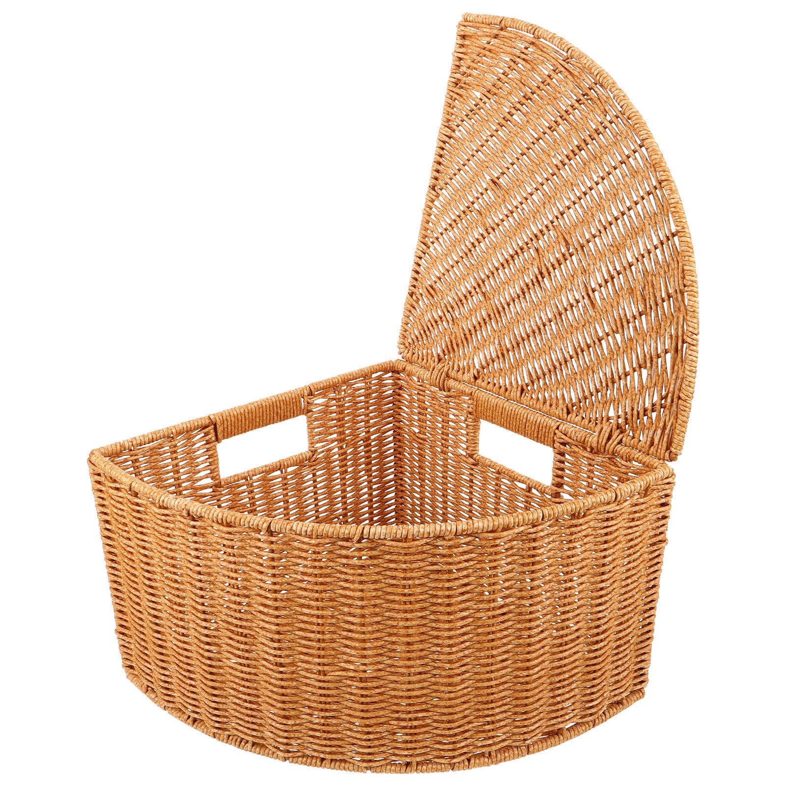Cesta esquinera triangular de gran capacidad para ordenar el baño
