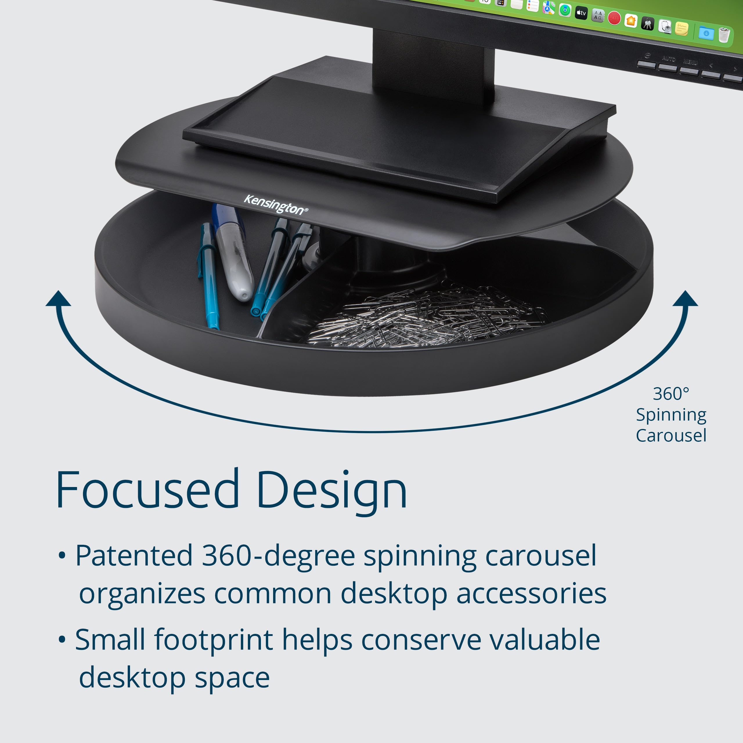 Smart Fit Spin2 - Soporte para monitor, color negro (K52787WW), 3.1 x 12.6 x 12.6 pulgadas 3